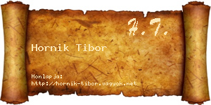 Hornik Tibor névjegykártya